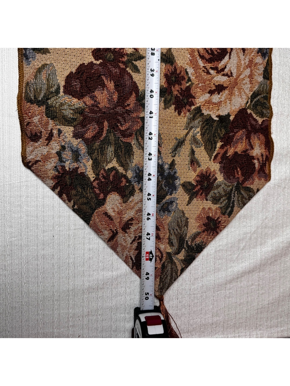 Vintage Floral Tapestry Table Runner 50 x 12.5 Rose Cottagecore Mantel Scarf - Picture 8 of 9